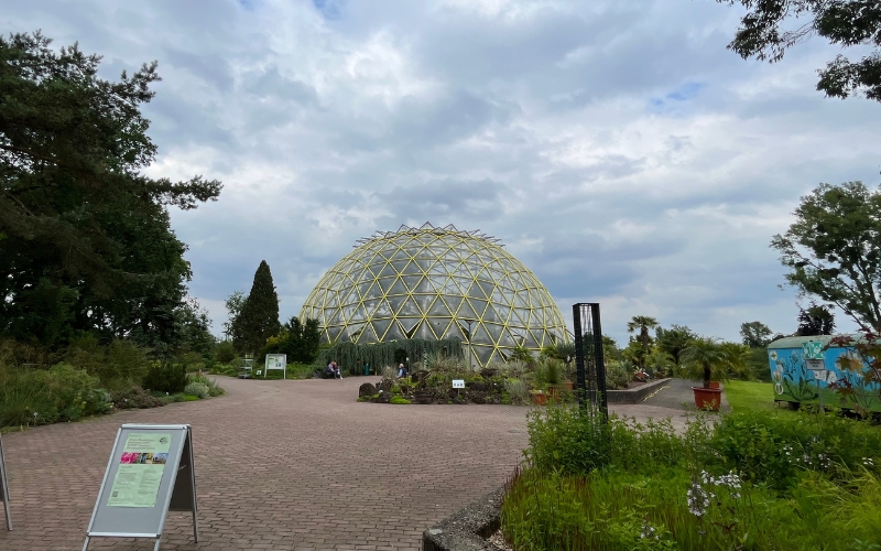 Das markante Kuppelgewächshaus ist die große Attraktion im Botanischen Garten