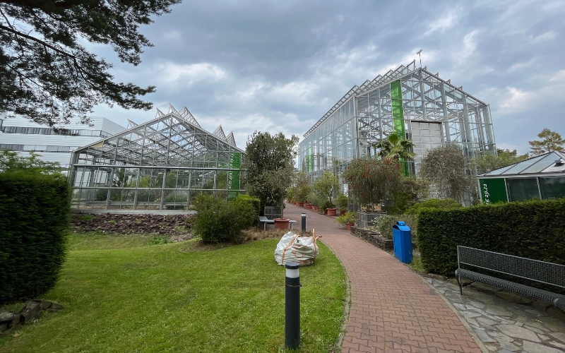 Rechts die Orangerie, links daneben das Südafrika-Haus